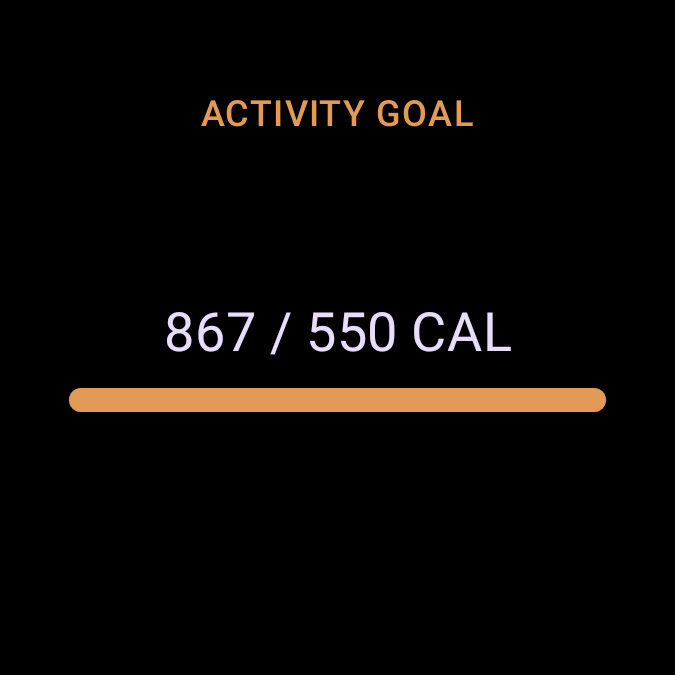 The Active Calories tile: active calories against the day's goal.